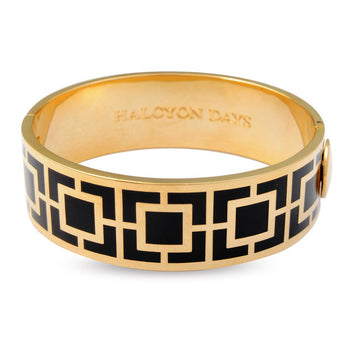 Halcyon Days Bangle - Maya - Black & Gold